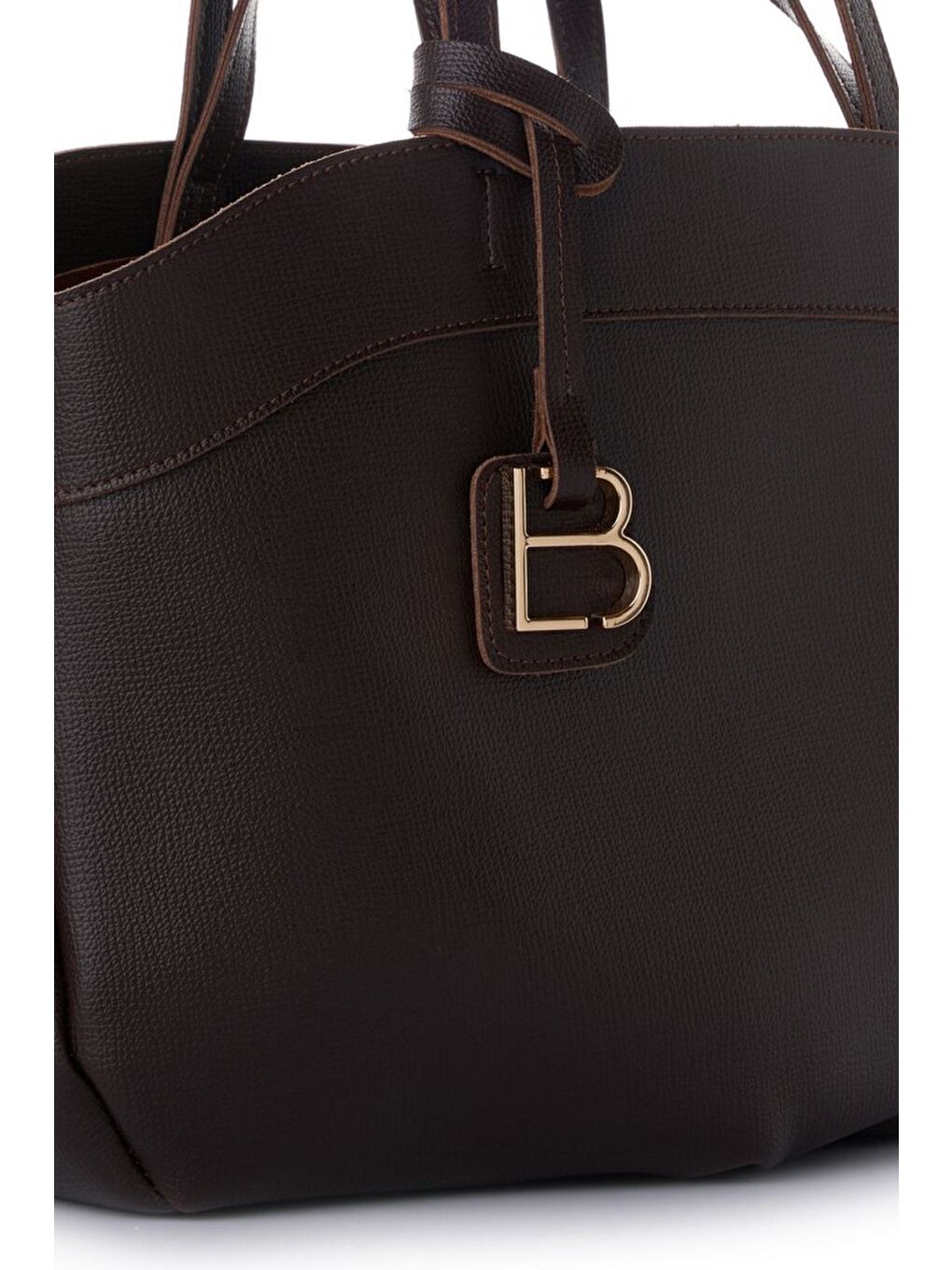 Kahverengi Isla Deri Kadın Omuz Çantası-3