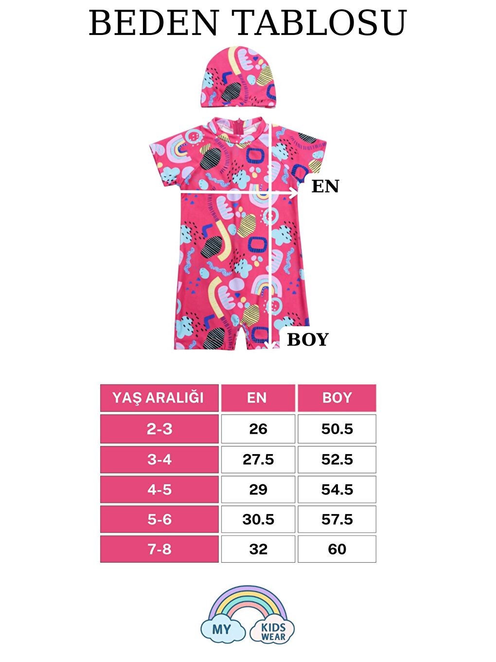 Pembe Kız Çocuk Boneli Fermuarlı Plaj Mayosu 2-8 Yaş 12558-1