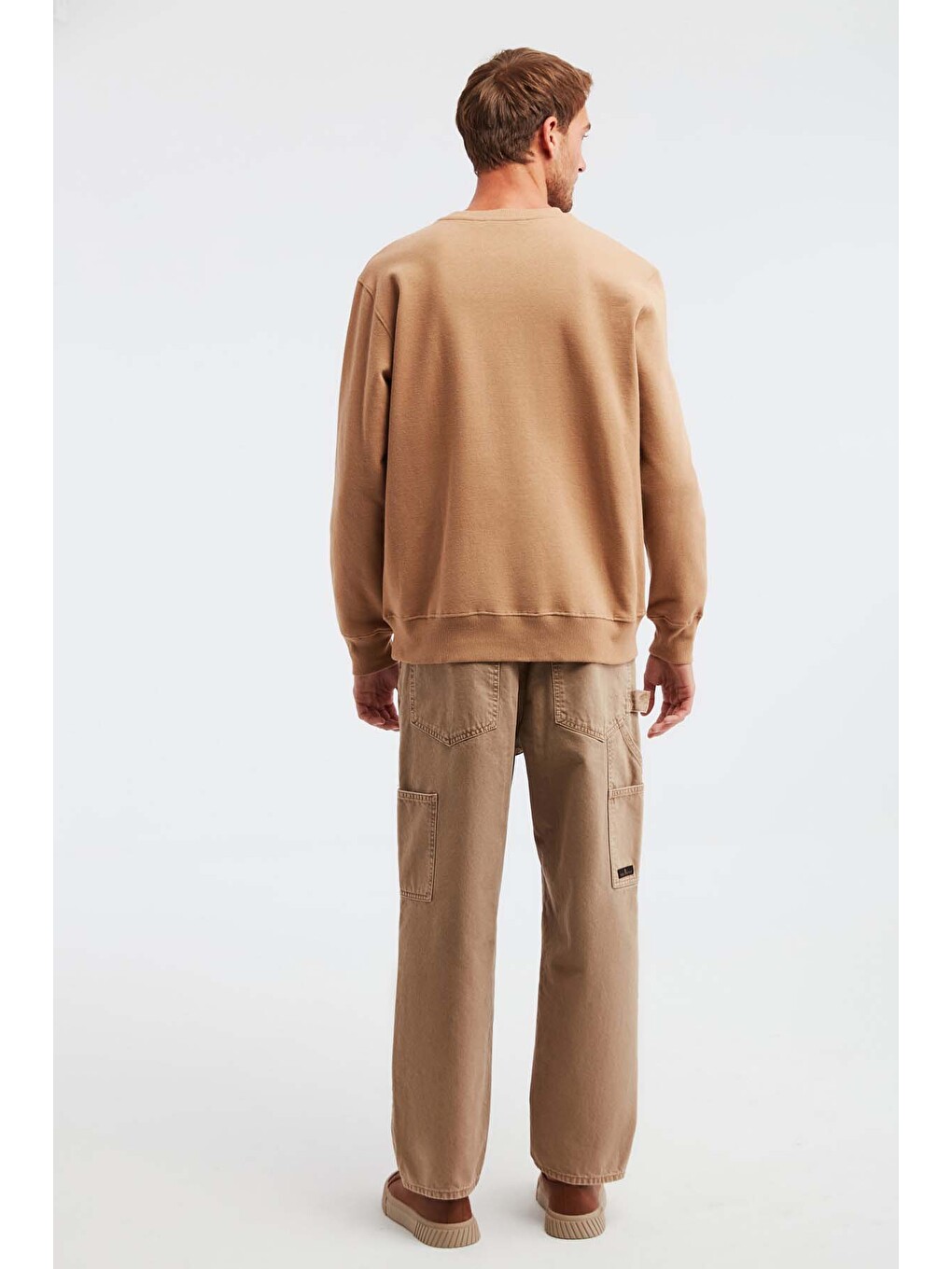 Travıs Erkek Organik Kumaşlı Yumuşacık Regular Fit Yuvarlak Yakalı Kahverengi Sweatshirt-6