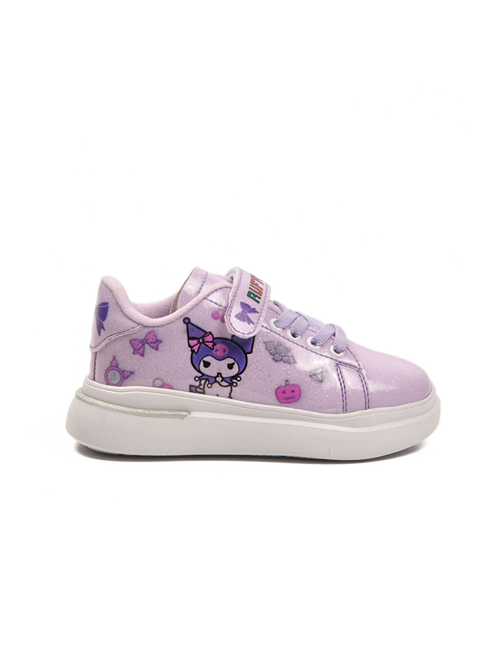 Lila Rugan Simli Cırtlı Hafif Esnek Kız Çocuk Spor Ayakkabı 2540-26K P