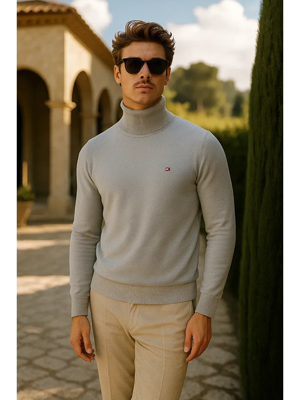 Erkek Kışlık Slim Fit Gri Kazak-2