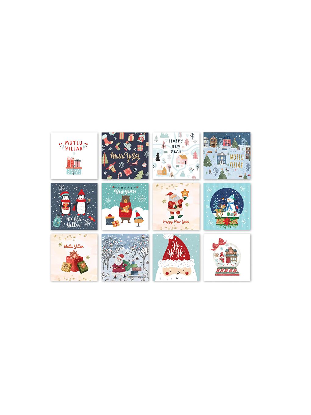 Mini Yılbaşı Tebrik Kartı Zarflı Tekli No:5-1