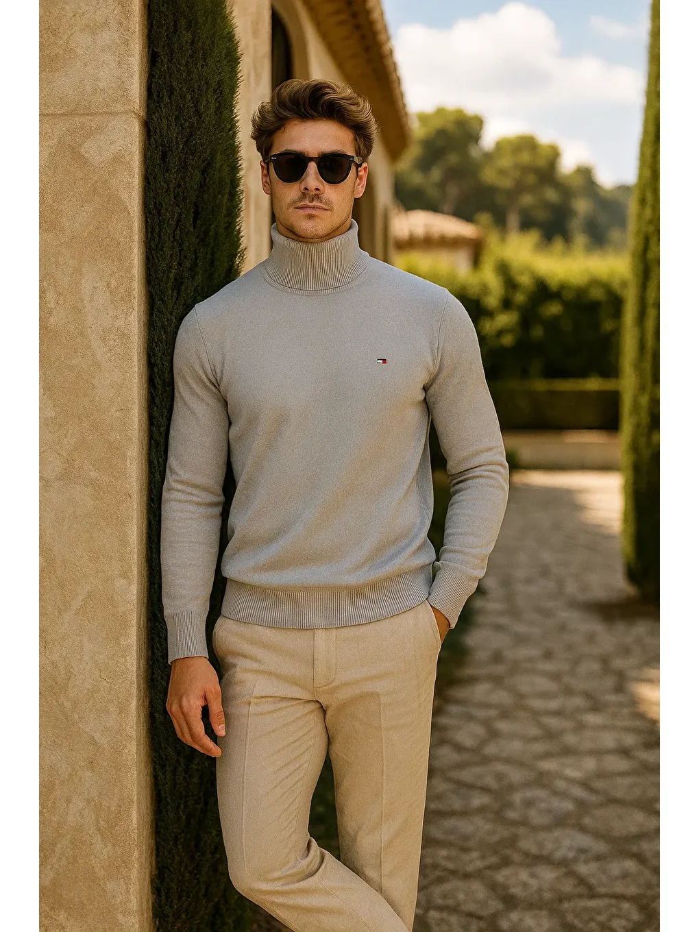 Erkek Kışlık Slim Fit Gri Kazak-3