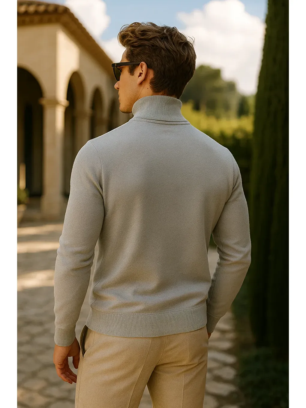 Erkek Kışlık Slim Fit Gri Kazak-4