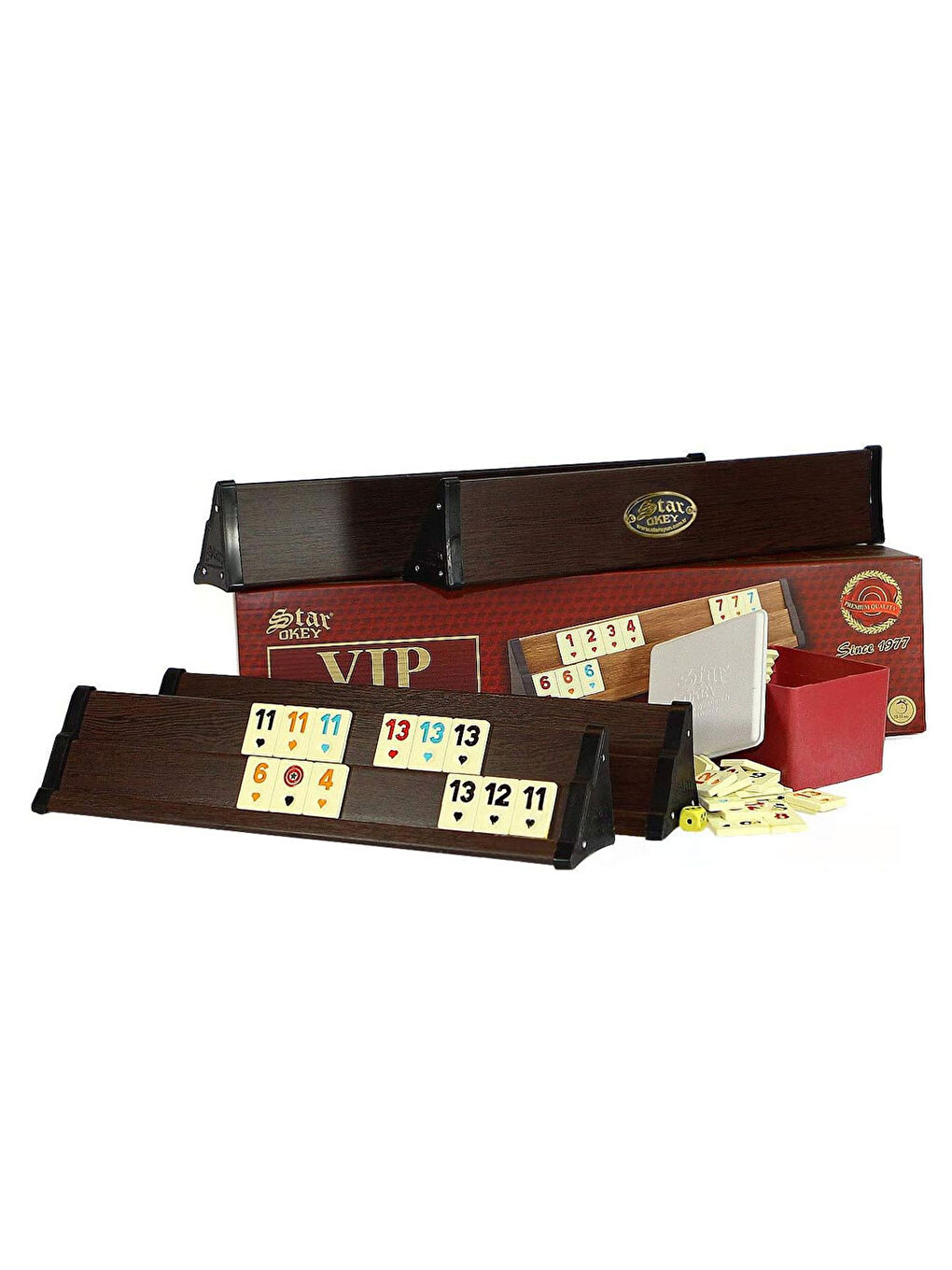 Star Vip Ahşap Okey Takımı Koyu Renk 1010815