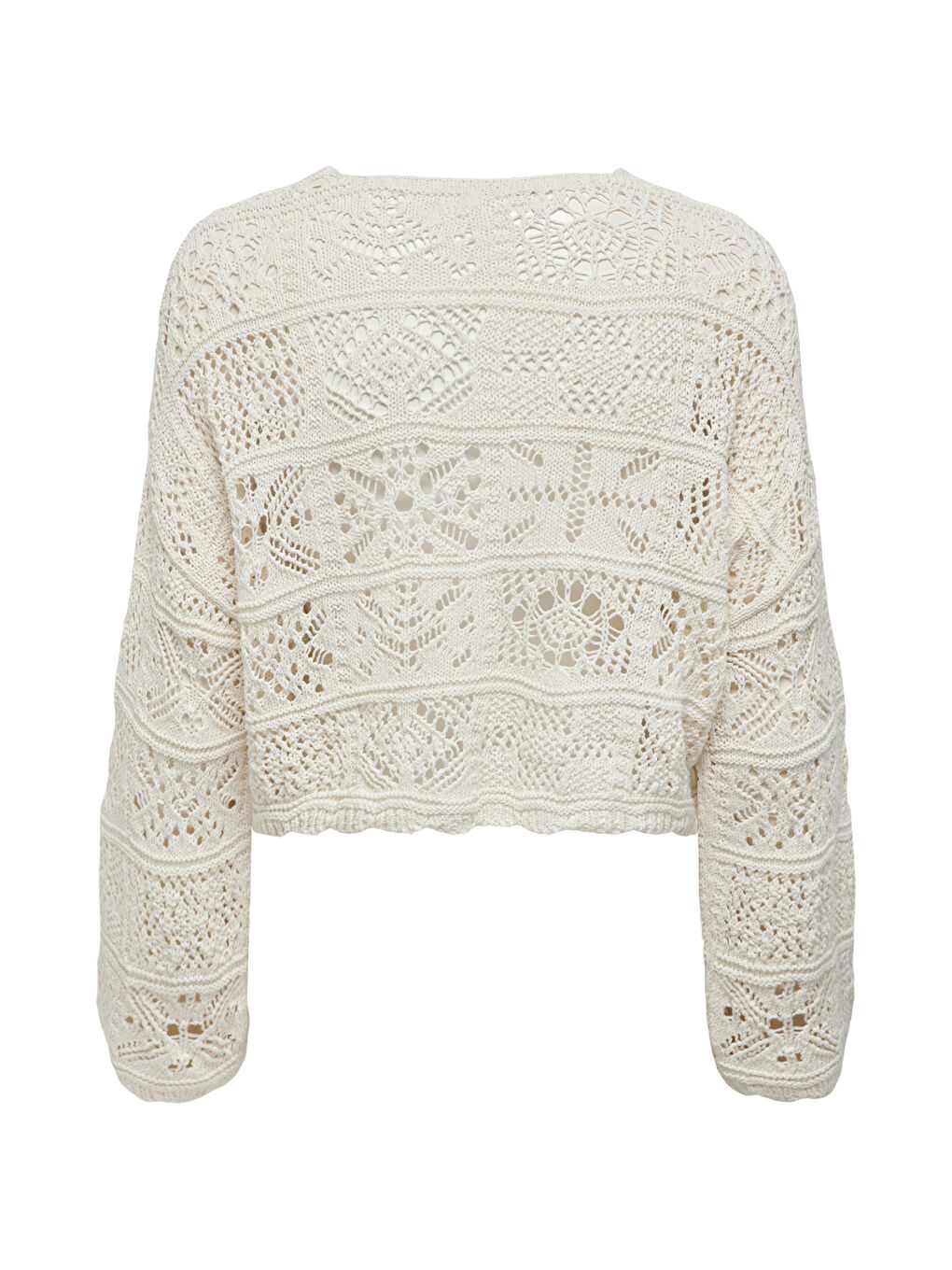 Ekru Onlbeach Pamuklu Regular Fit V Yaka Triko Kadın Hırka 15257604-6