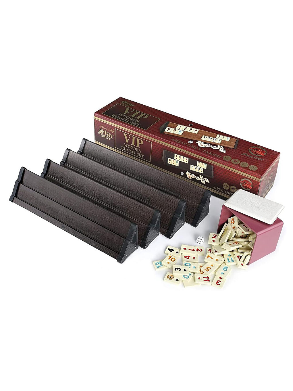 Star Vip Ahşap Okey Takımı Koyu Renk 1010815-2