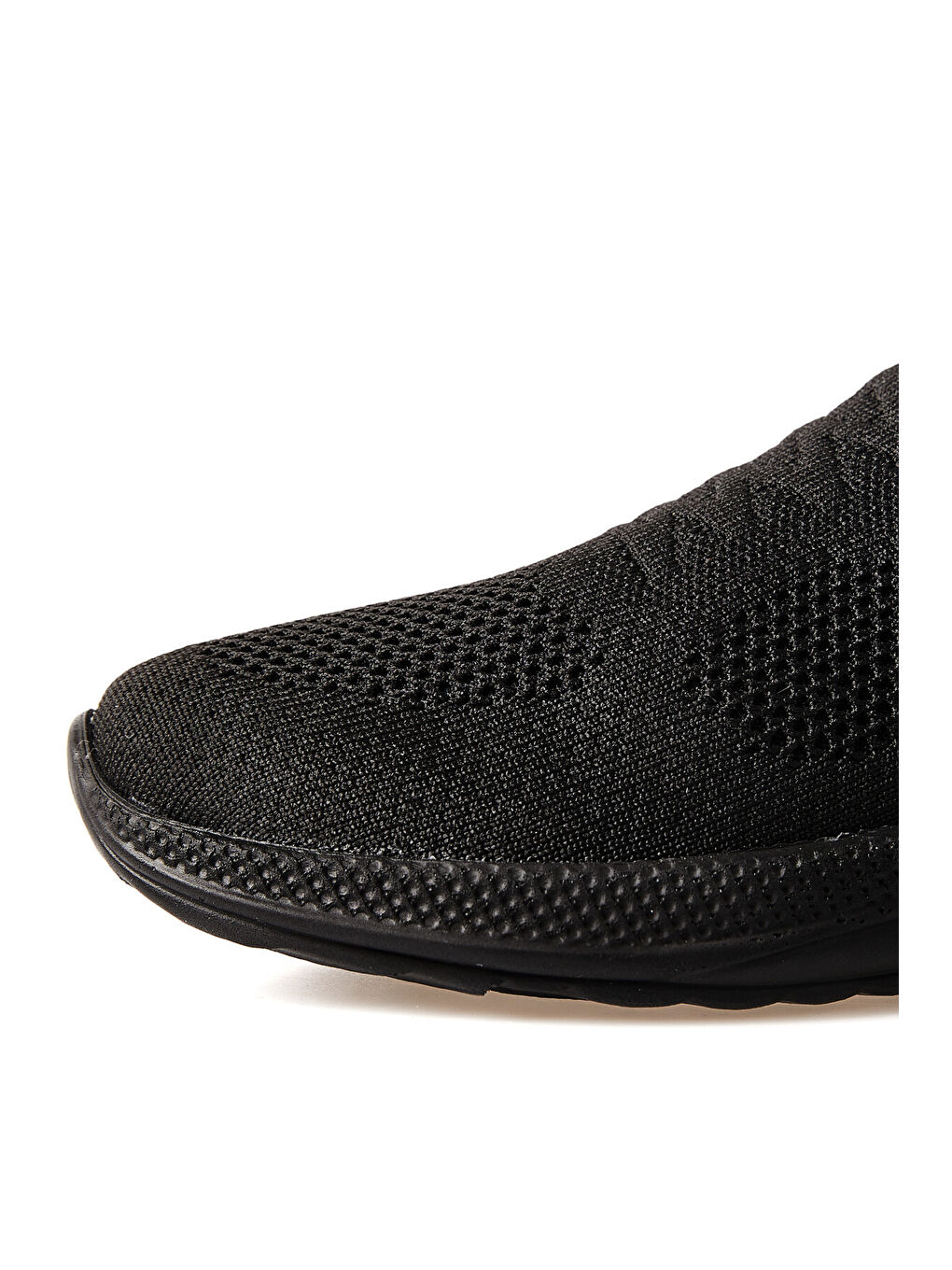 Siyah Yüksek Taban Fileli Bağcıksız Hafif Esnek Erkek Spor Ayakkabı - 89120-2