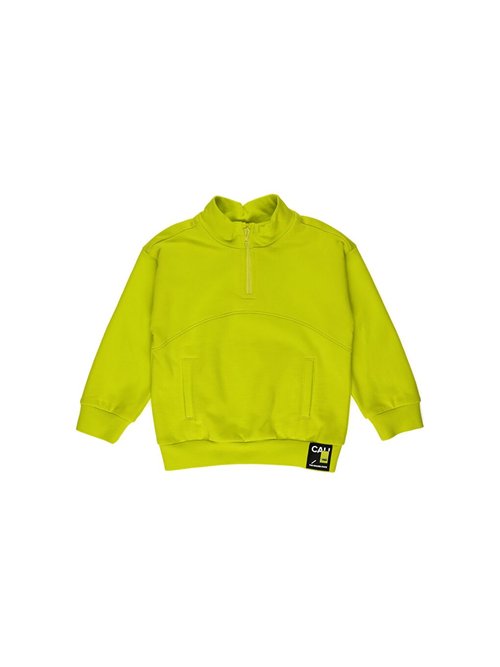 Yeşil Erkek Çocuk Yarım Fermuarlı Sweatshirt