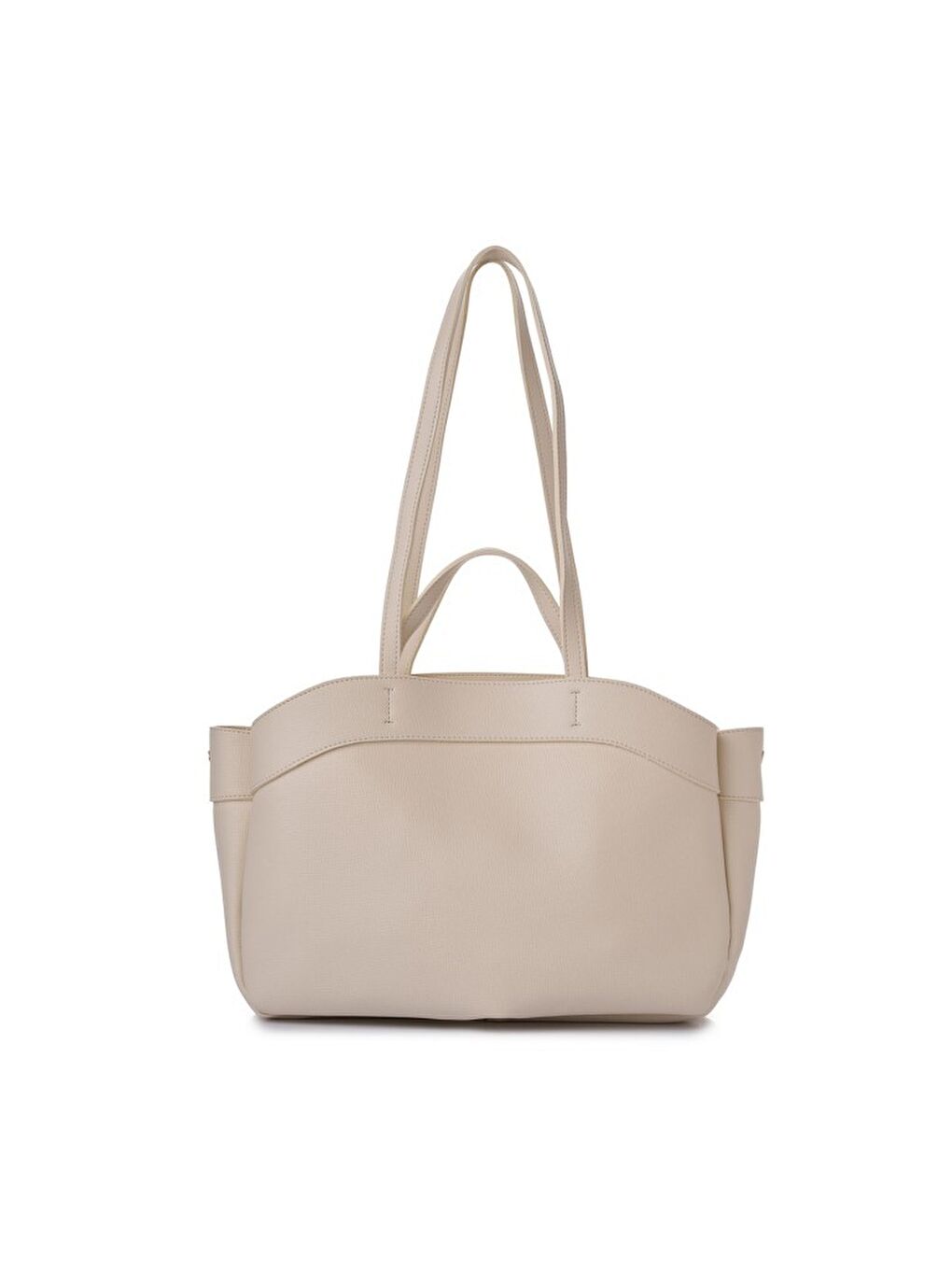 Ekru Isla Deri Kadın Omuz Çantası-2