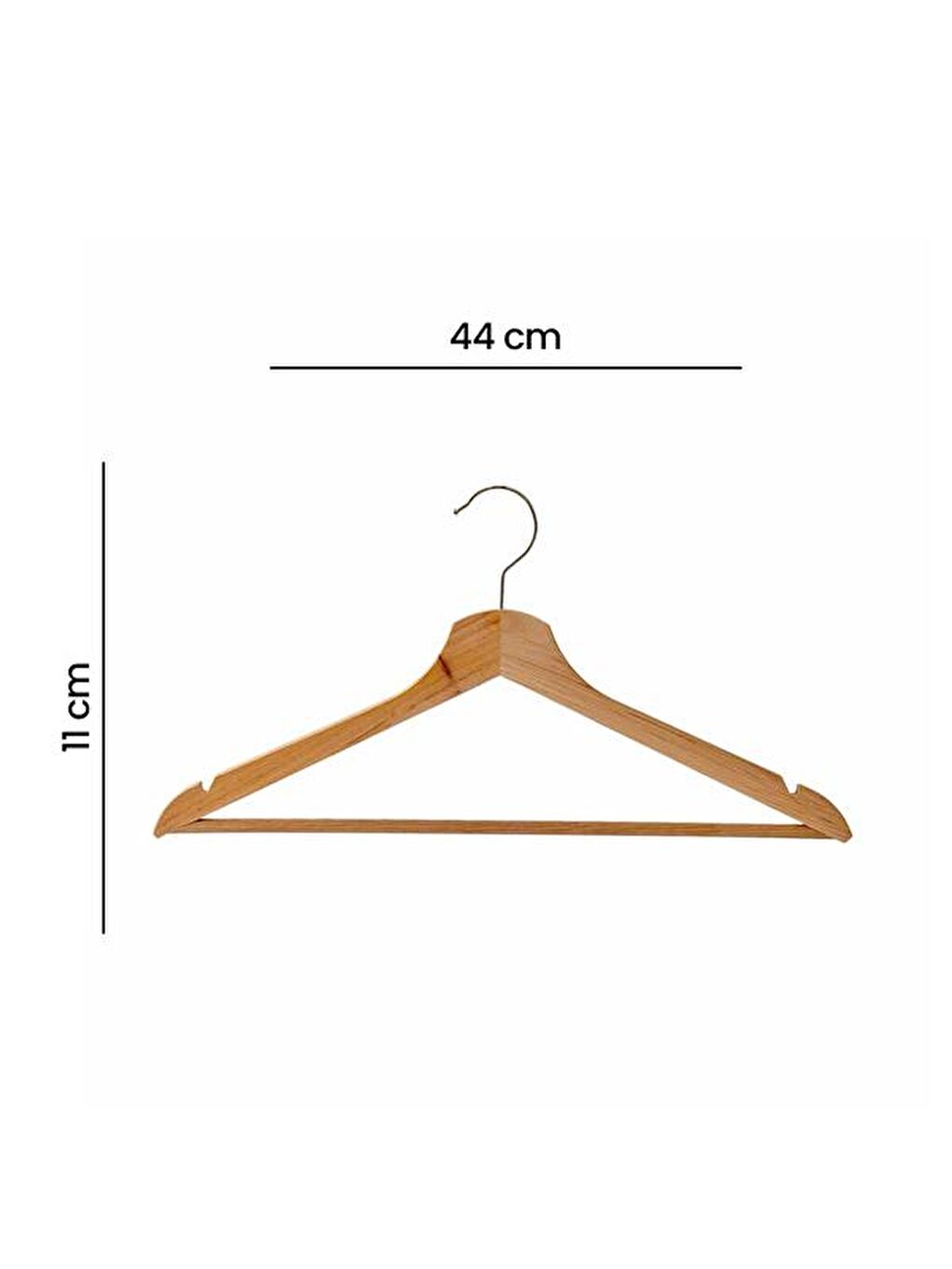 Bej 3'lü Ahşap Elbise Askısı-3