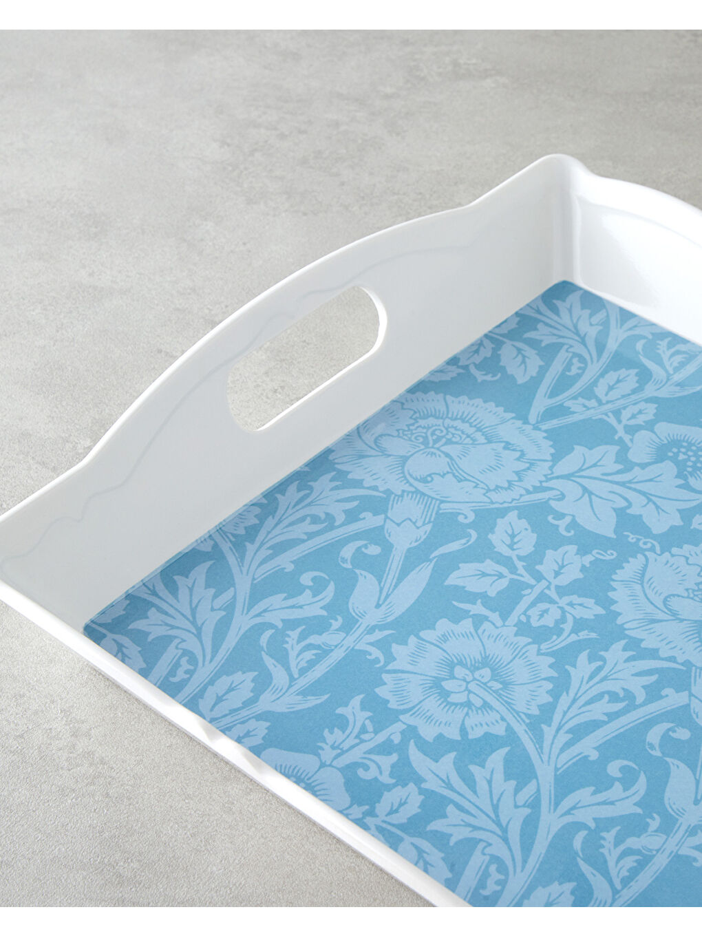 Beyaz Flowery Melamin Tepsi 46x32 cm Renkli-2