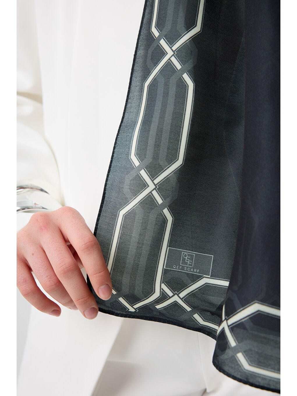 Pamuk Twill Şal İnterlock Siyah-4