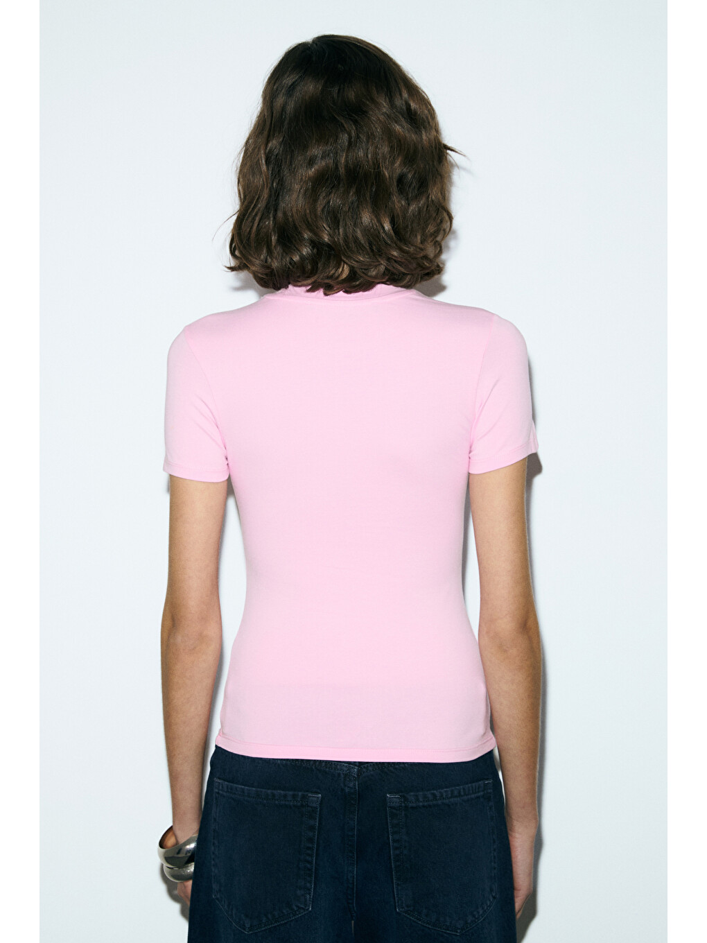 Pembe IMPERIA Kadın Yumuşak Kumaşlı Organik Pamuklu Baskı Detaylı PEMBE T-Shirt-3