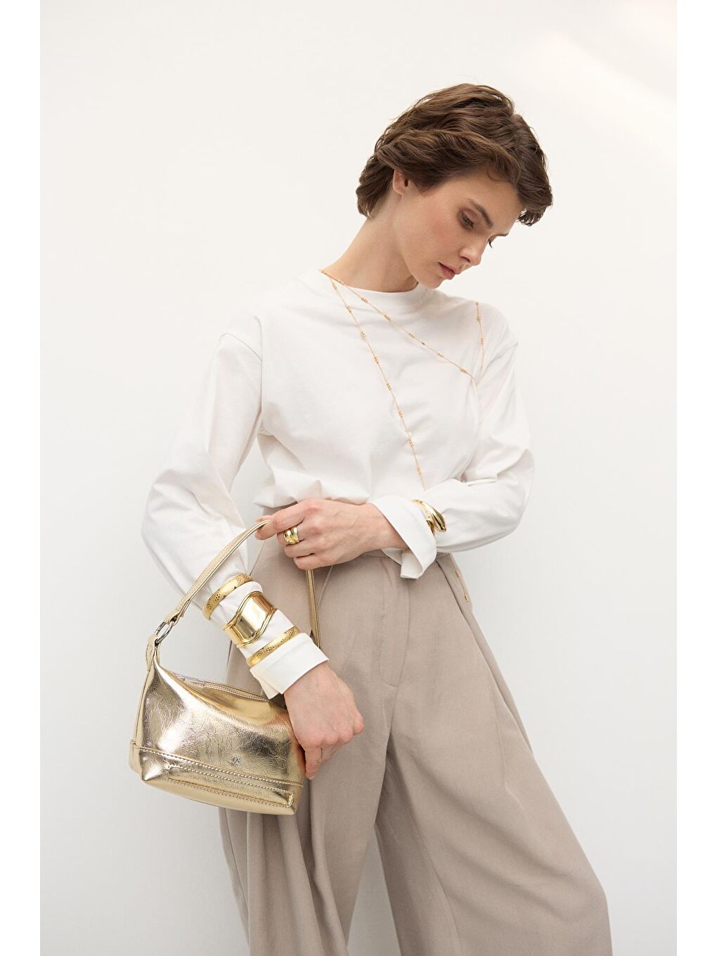 Sarı Glow Mini Çanta Gold-3