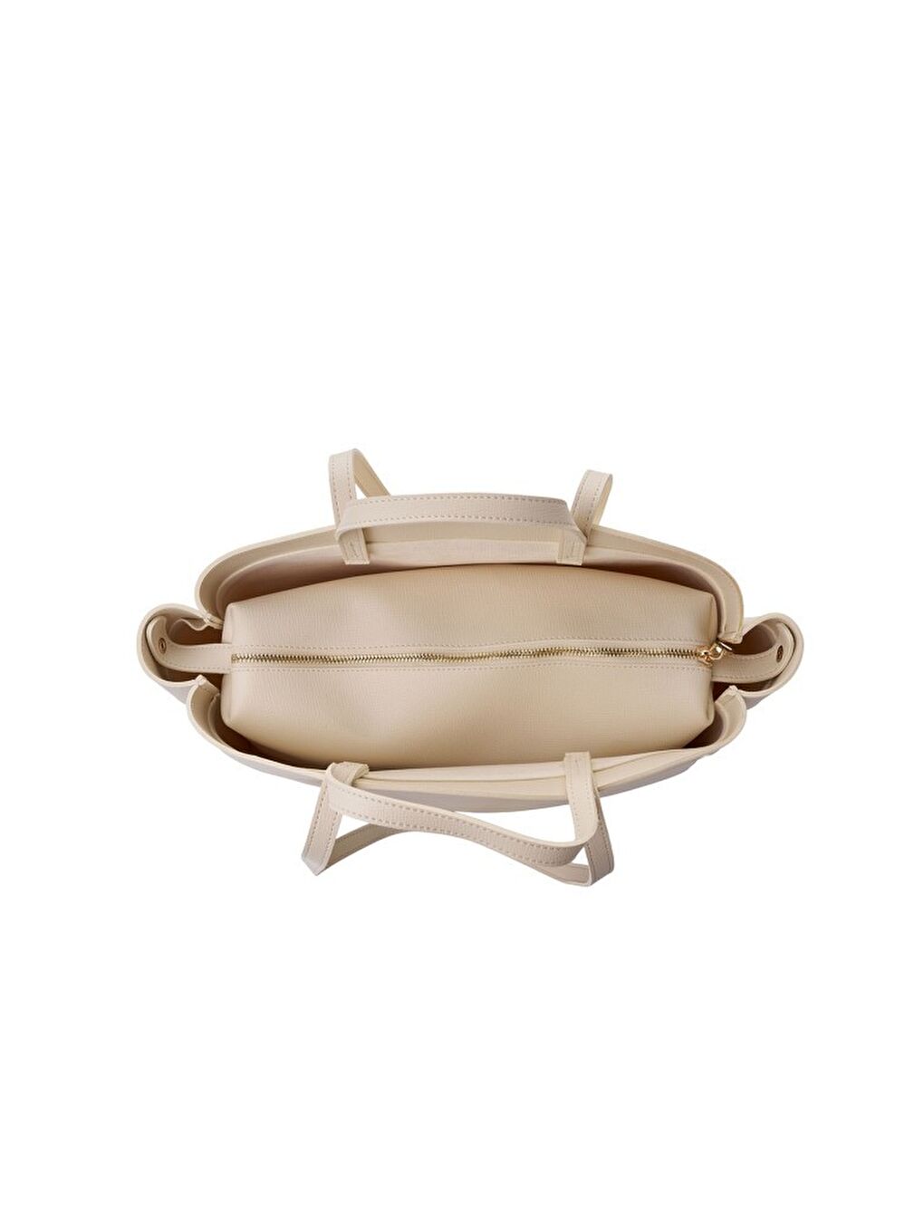 Ekru Isla Deri Kadın Omuz Çantası-4