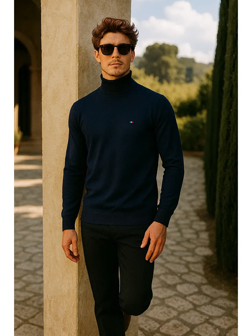 Erkek Kışlık Slim Fit Lacivert Kazak-3