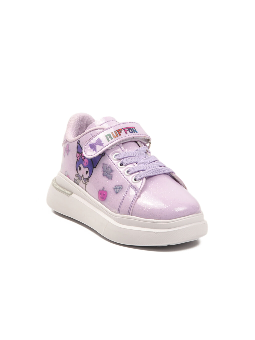 Lila Rugan Simli Cırtlı Hafif Esnek Kız Çocuk Spor Ayakkabı 2540-26K P-2