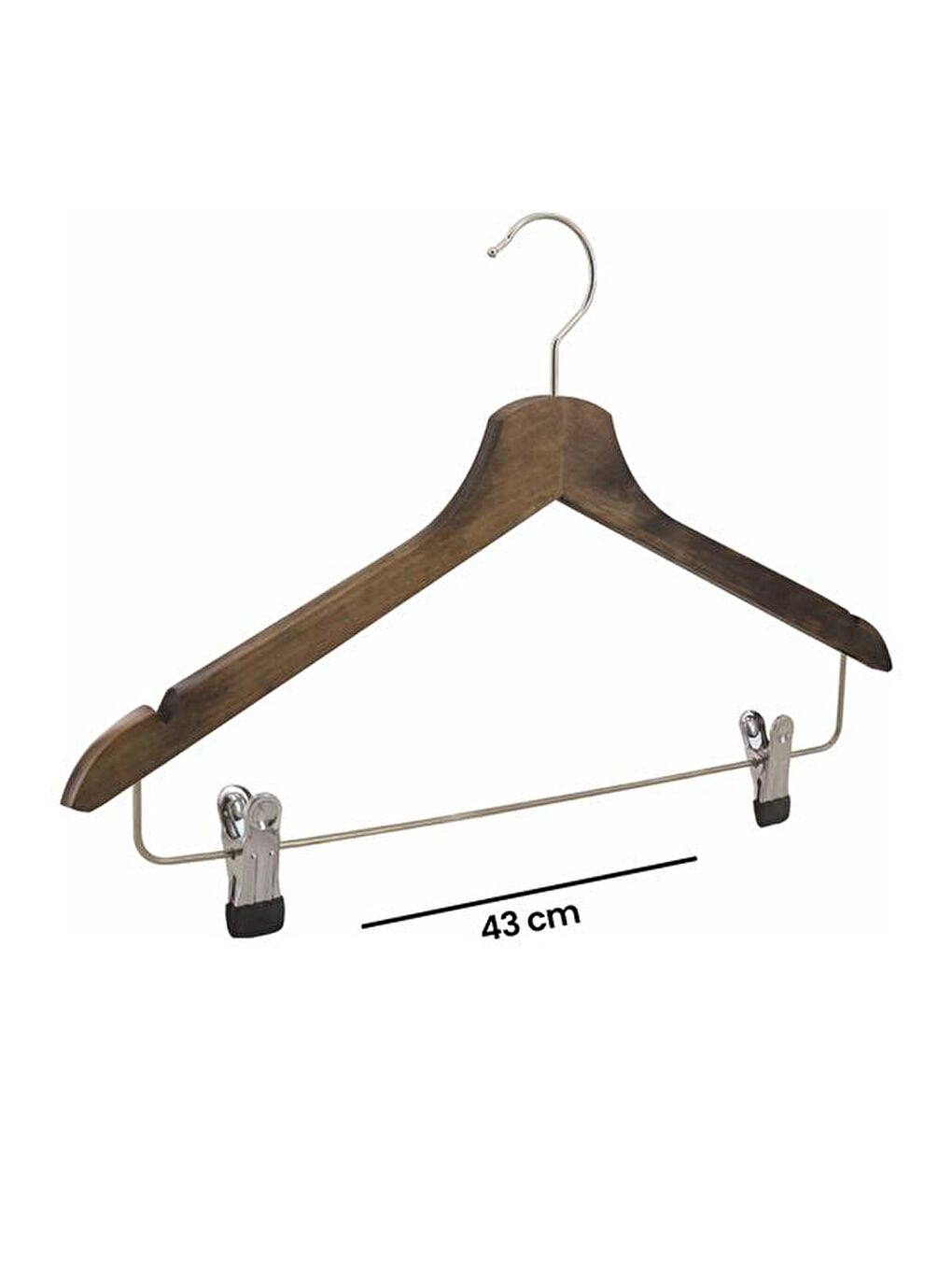 Kahverengi Ahşap Etek Pantolon Gömlek Askısı - Ceviz-2