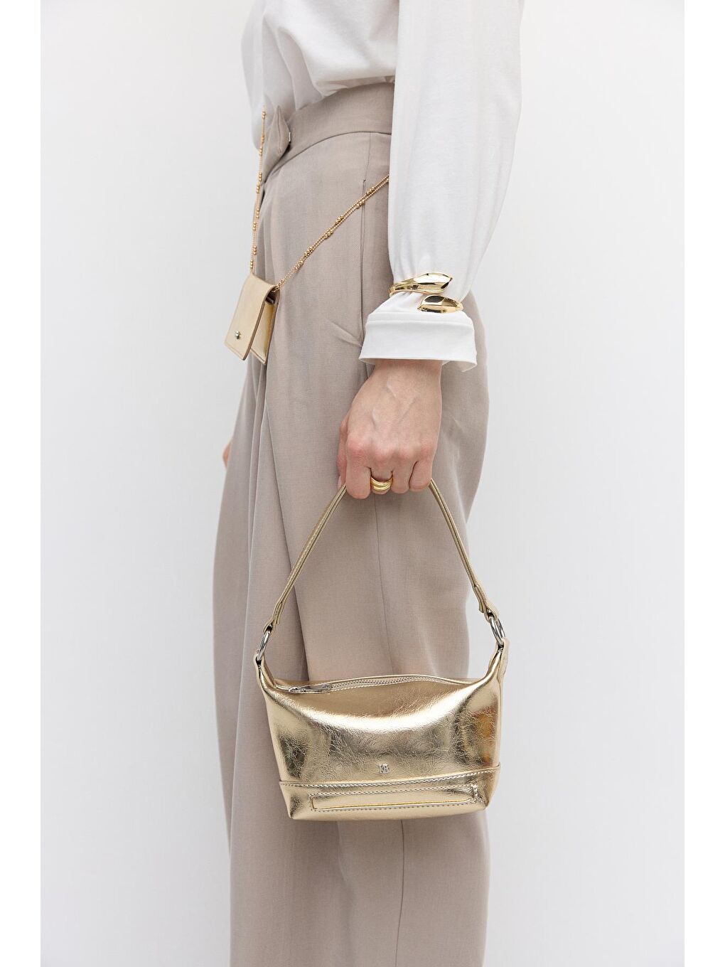 Sarı Glow Mini Çanta Gold-4