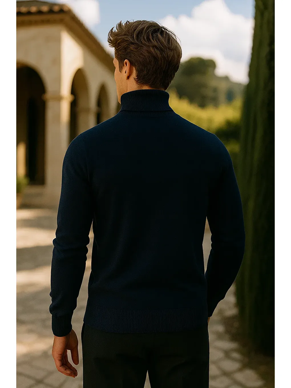 Erkek Kışlık Slim Fit Lacivert Kazak-4