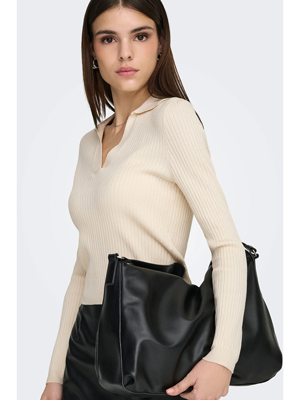 Ekru Onlkaya Regular Fit Polo Yaka Kadın T Shirt 15344841-2