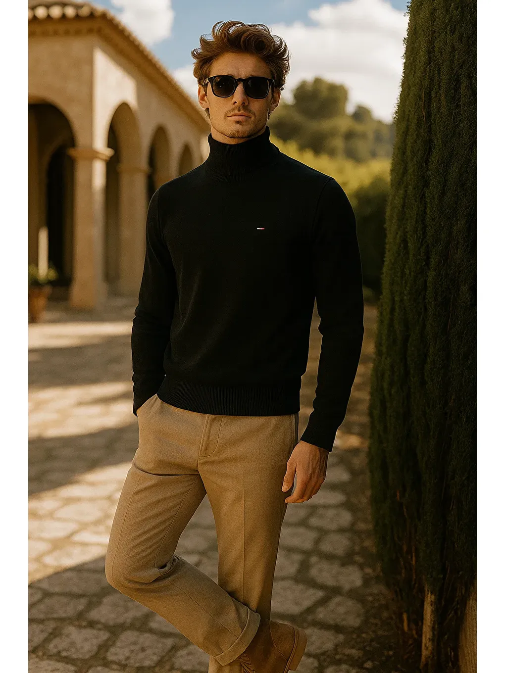 Erkek Kışlık Slim Fit Siyah Kazak-2