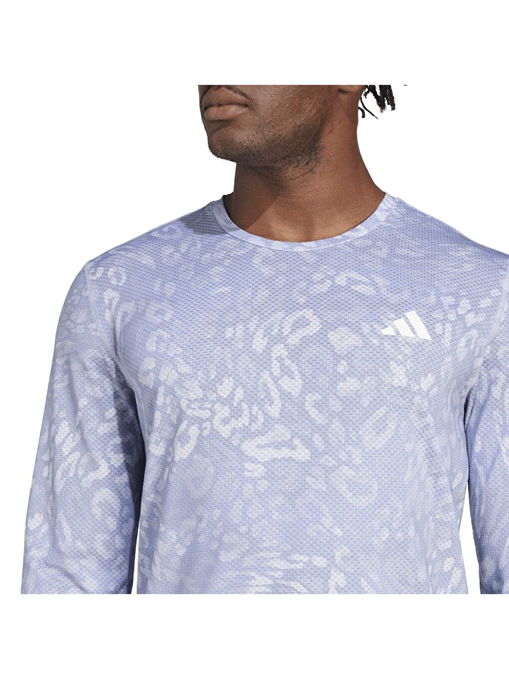 Own The Run E Aop Erkek Gri Yuvarlak Yaka Tişört-2