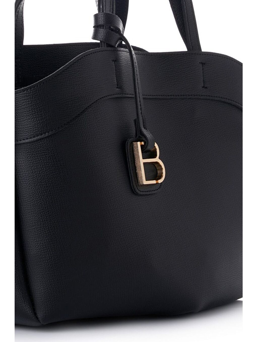 Siyah Isla Deri Kadın Omuz Çantası-3