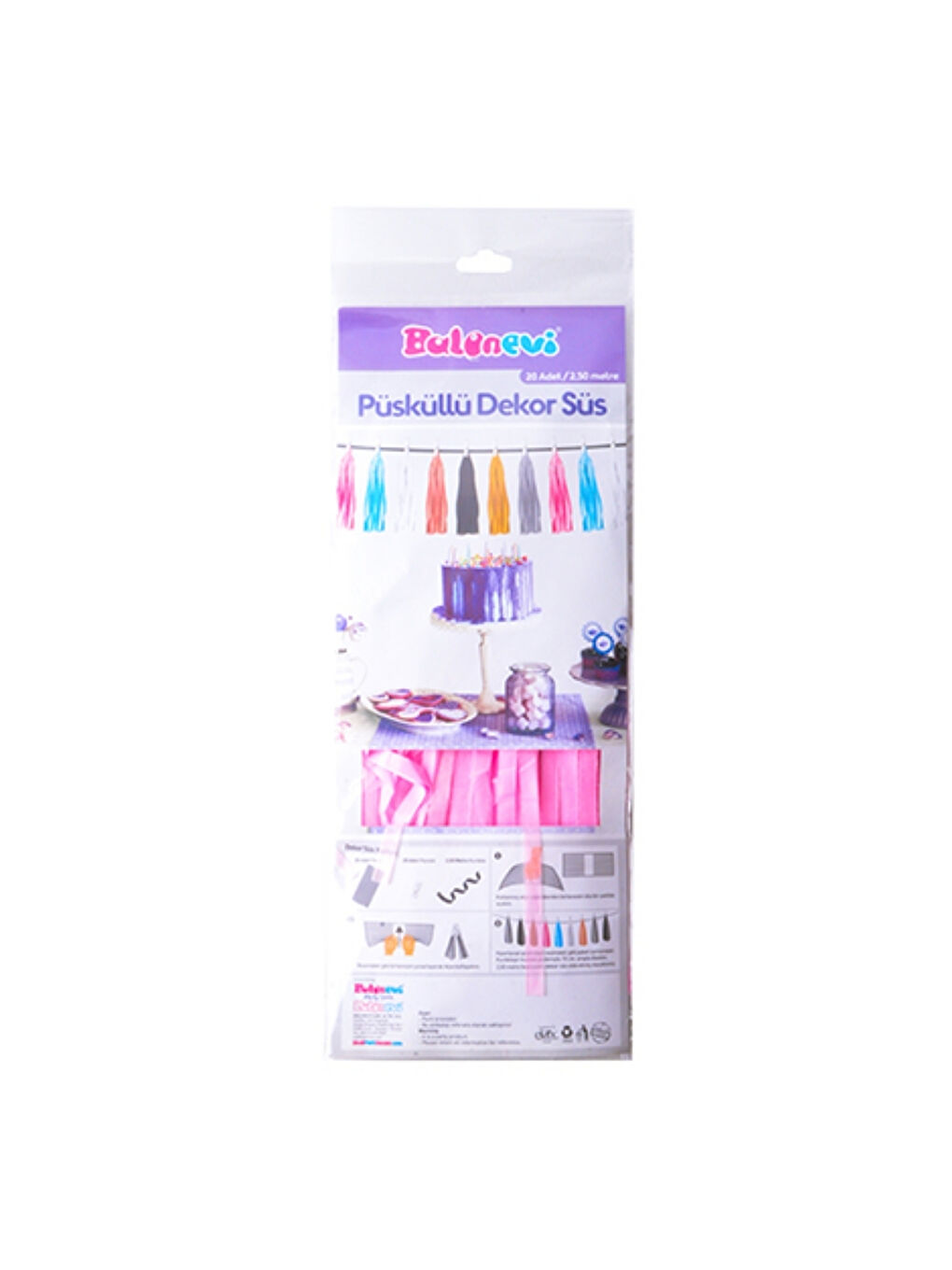 Pembe Püskül Dekor Parti Süsü-1