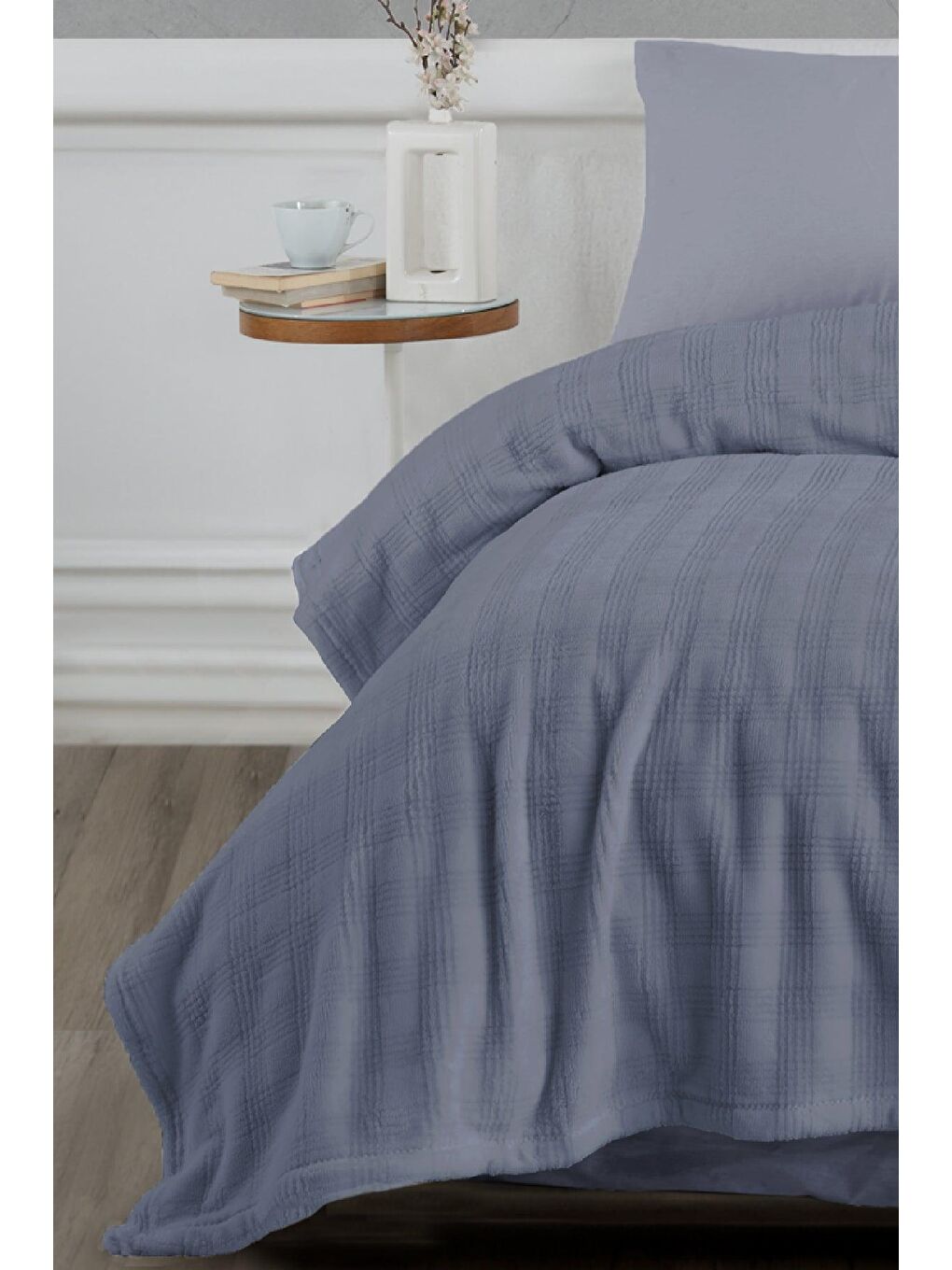 Rest Wellsoft Tek Kişilik Battaniye Tv Battaniyesi Mavi (150x220 cm) Kareli-1