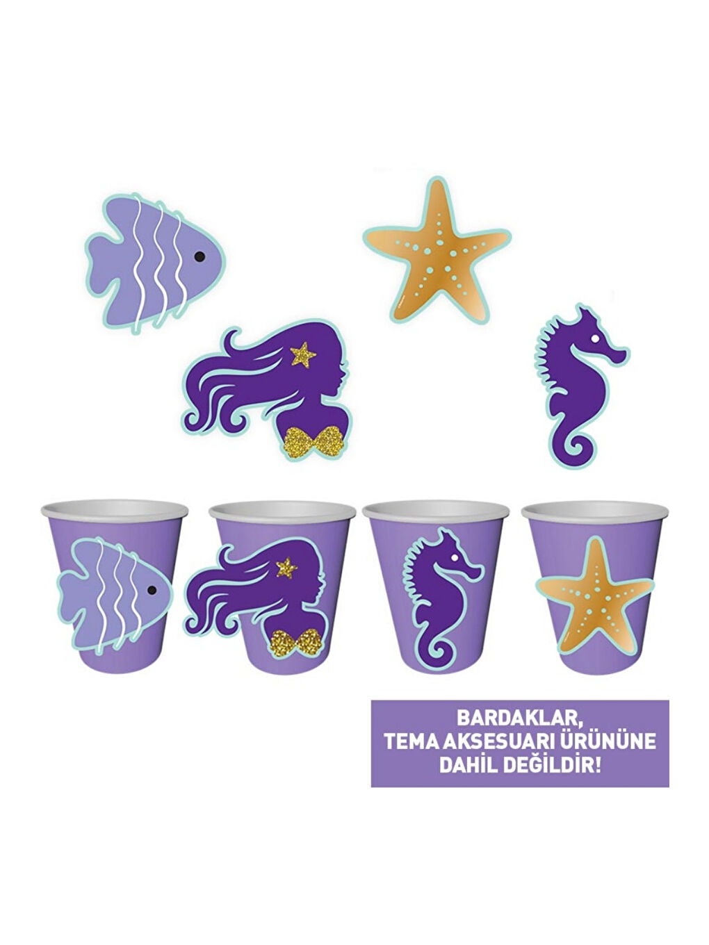 Lila Deniz Kızı Temalı Parti Süsü Seti-1
