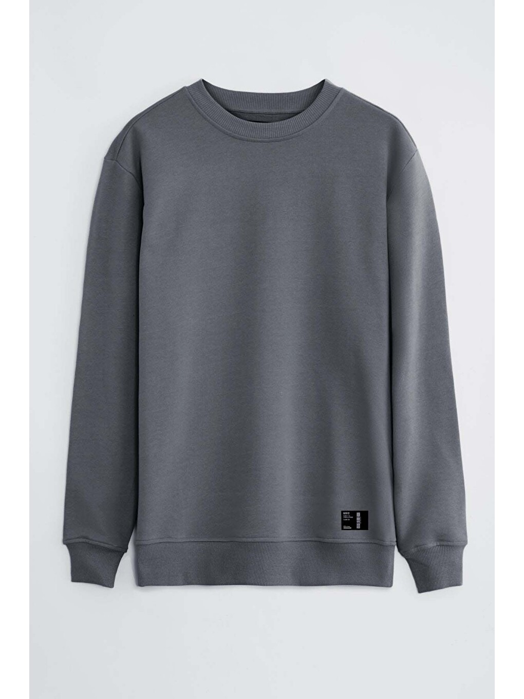 Travıs Erkek Organik Kumaşlı Yumuşacık Regular Fit Yuvarlak Yakalı Koyu Gri Sweatshirt-4