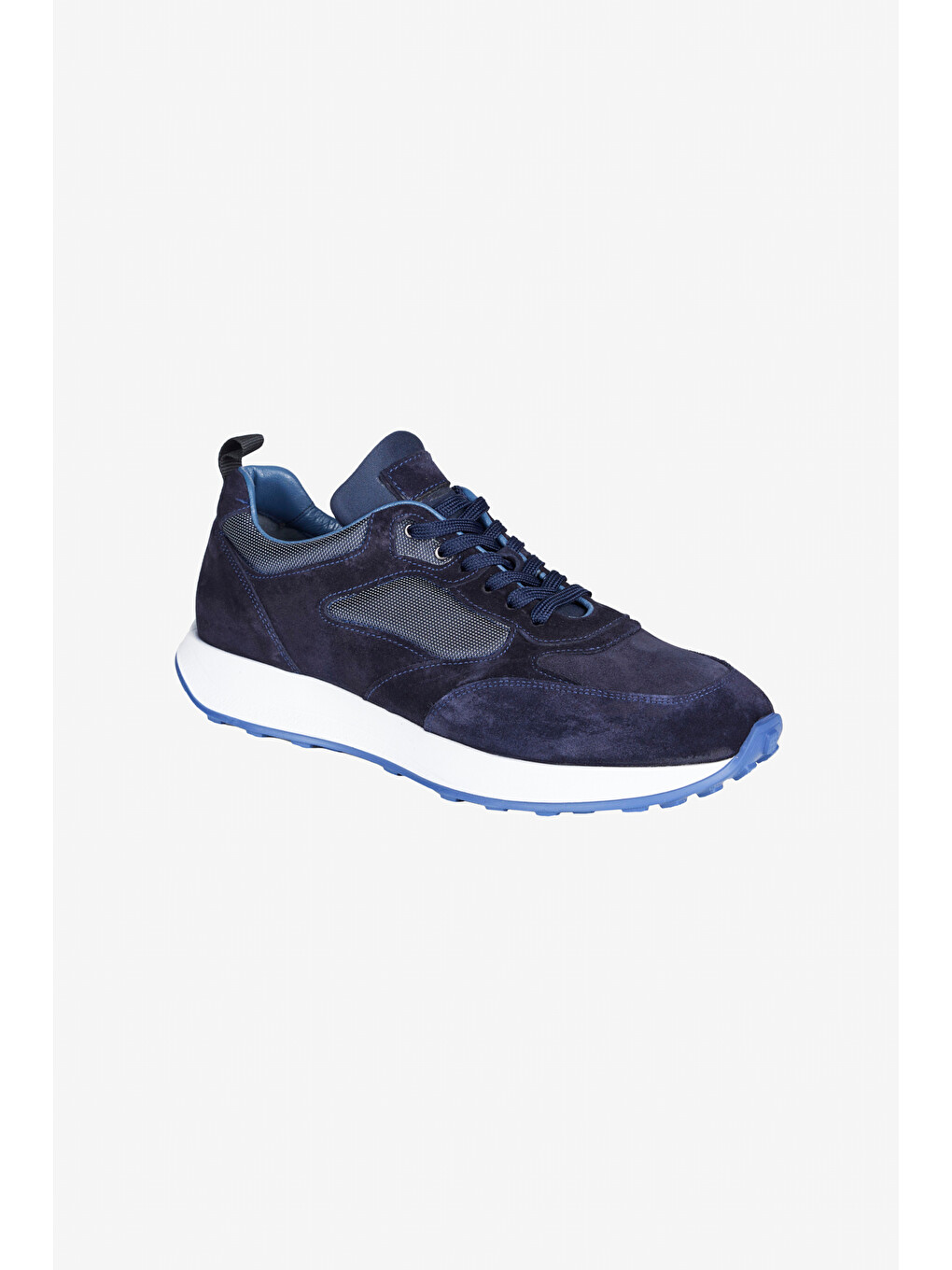 Erkek Lacivert %100 Deri Sneaker Spor Ayakkabı-1