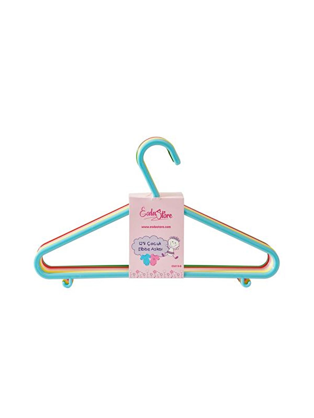 Karışık 12'li Çocuk Elbise Askısı