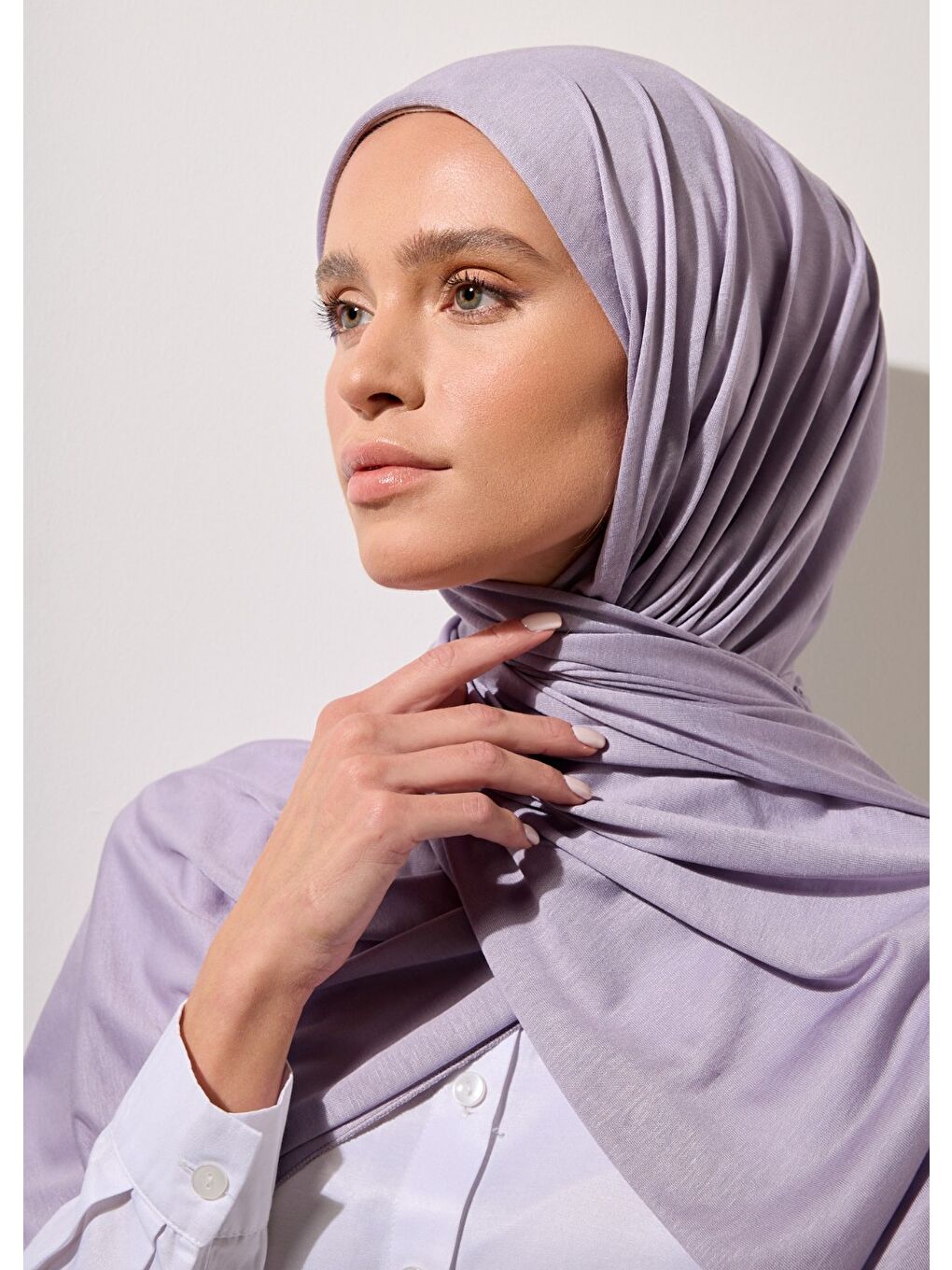 Lila Tesettür Şal - Lavanta Jarsey
