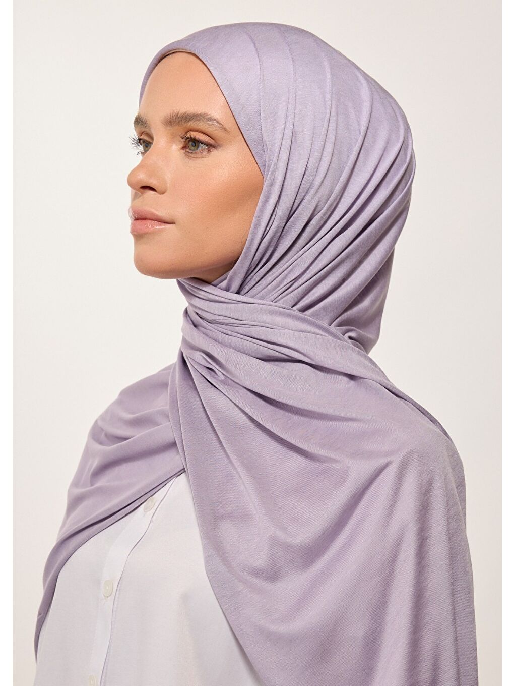 Lila Tesettür Şal - Lavanta Jarsey-2