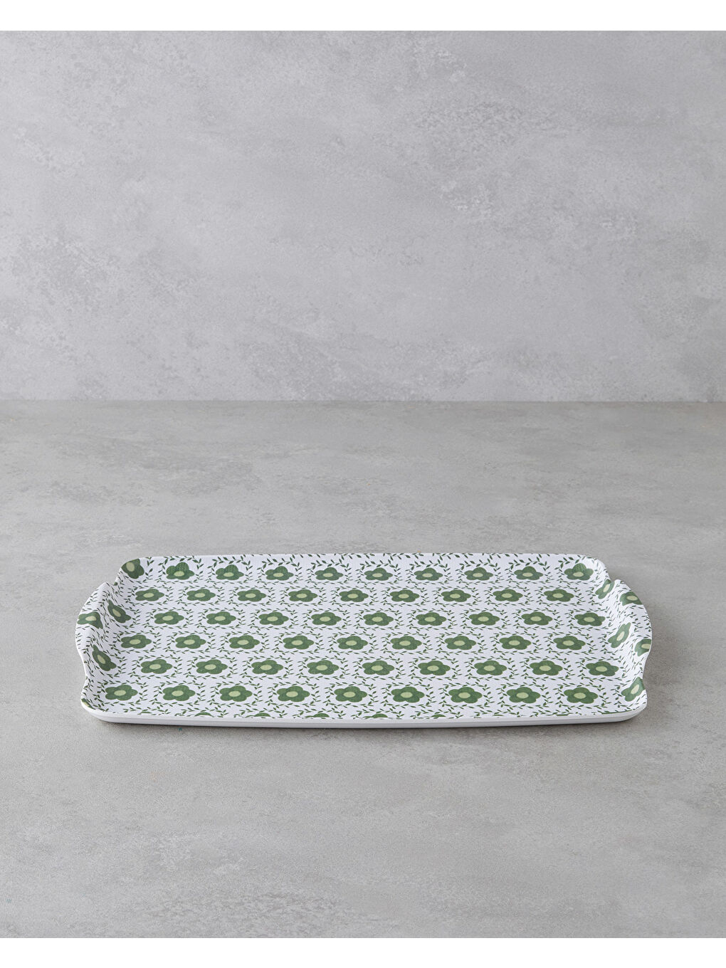 Verdura Melamin Kaydırmaz Tepsi 25x38 cm Yeşil