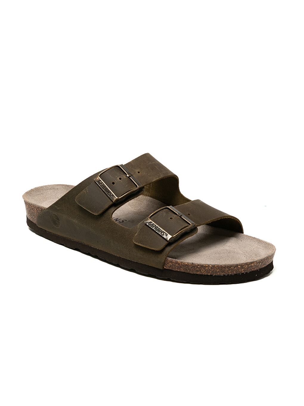Haki Erkek Terlik HAWAII G105996 Oiled Leather Kaki-1