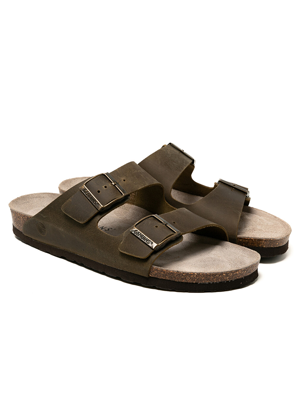 Haki Erkek Terlik HAWAII G105996 Oiled Leather Kaki-2