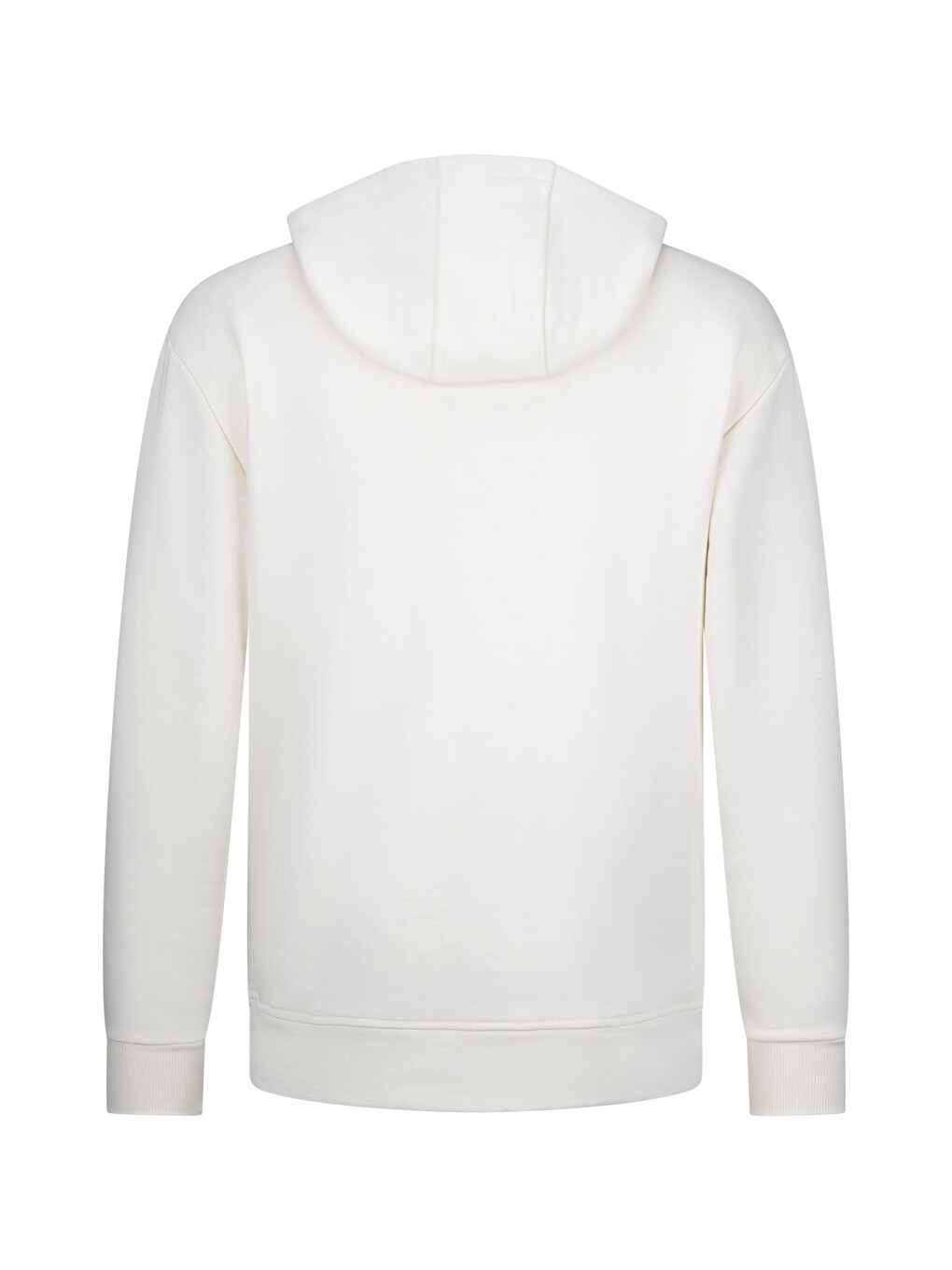 Beyaz Regular Fit Fermuarlı Kapüşonlu Sweatshirt-1