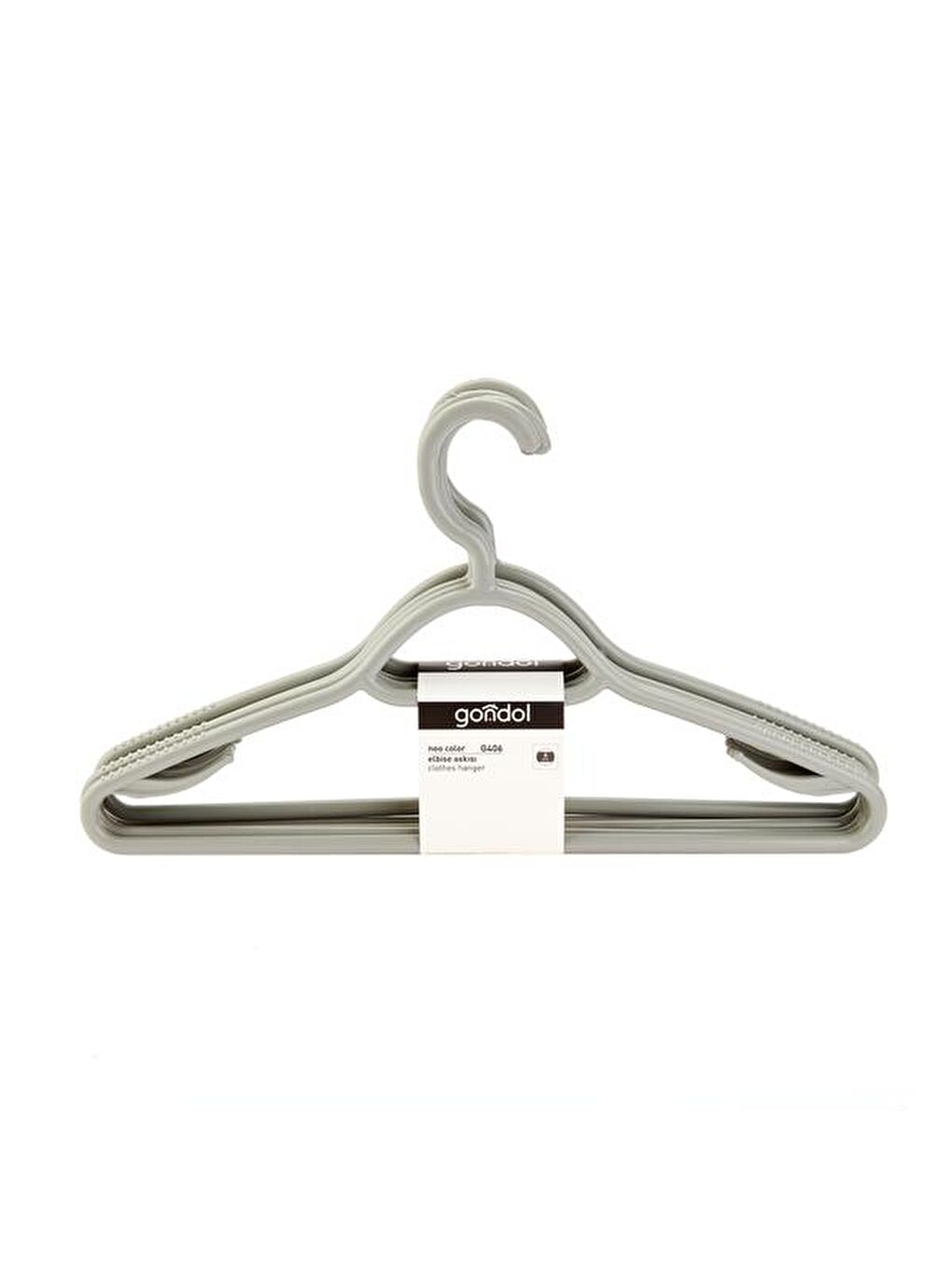 6'lı Plastik Elbise Askısı - Gri - 38 cm