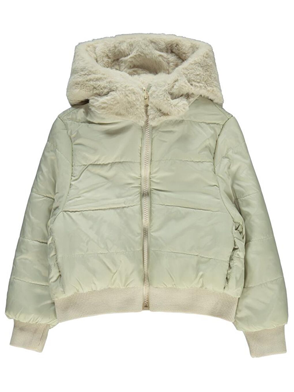 Girls Çift Taraflı Pelüş 2-5 Yaş Mont - Bej 5-6 Yaş