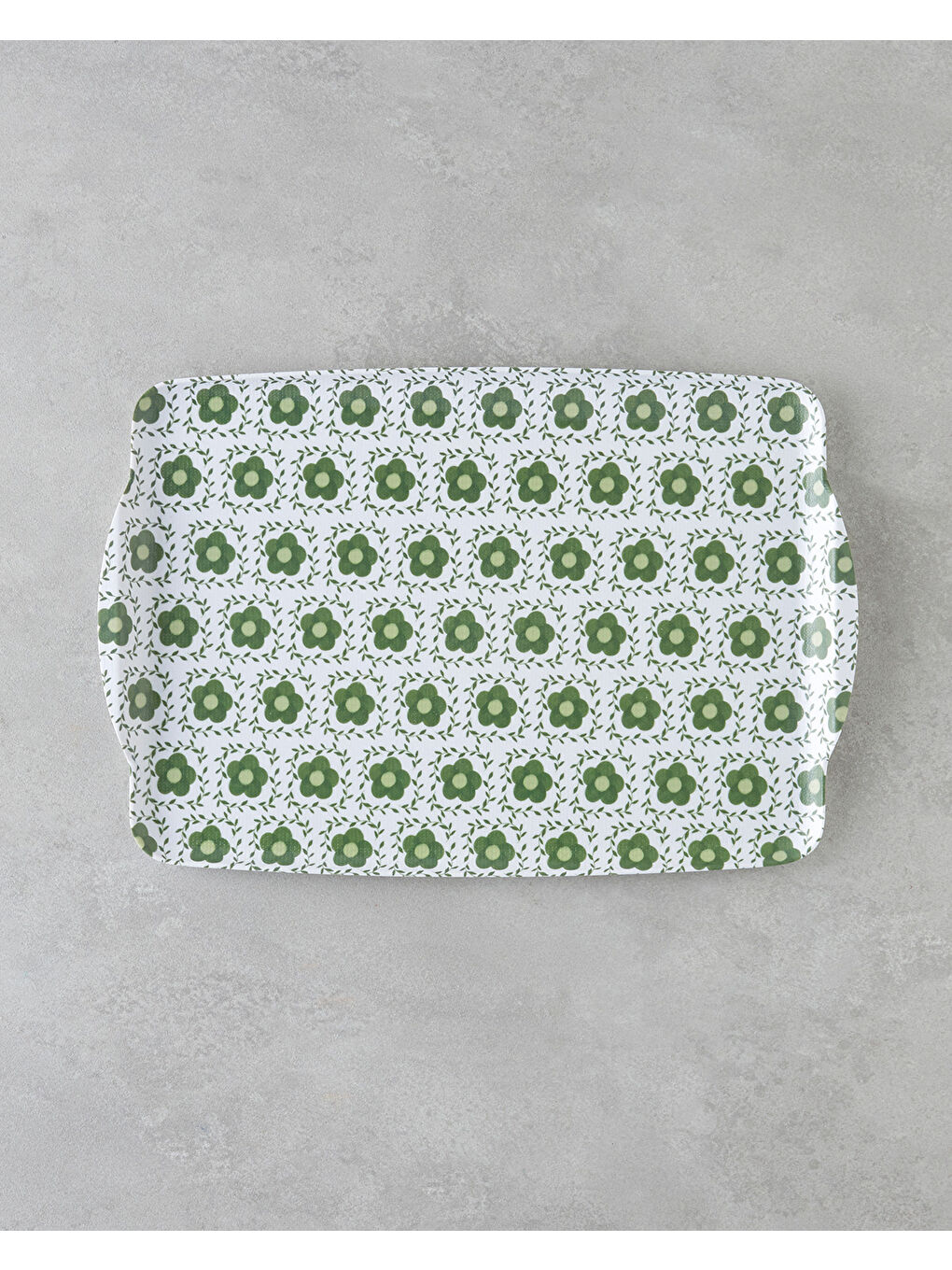 Verdura Melamin Kaydırmaz Tepsi 25x38 cm Yeşil-1