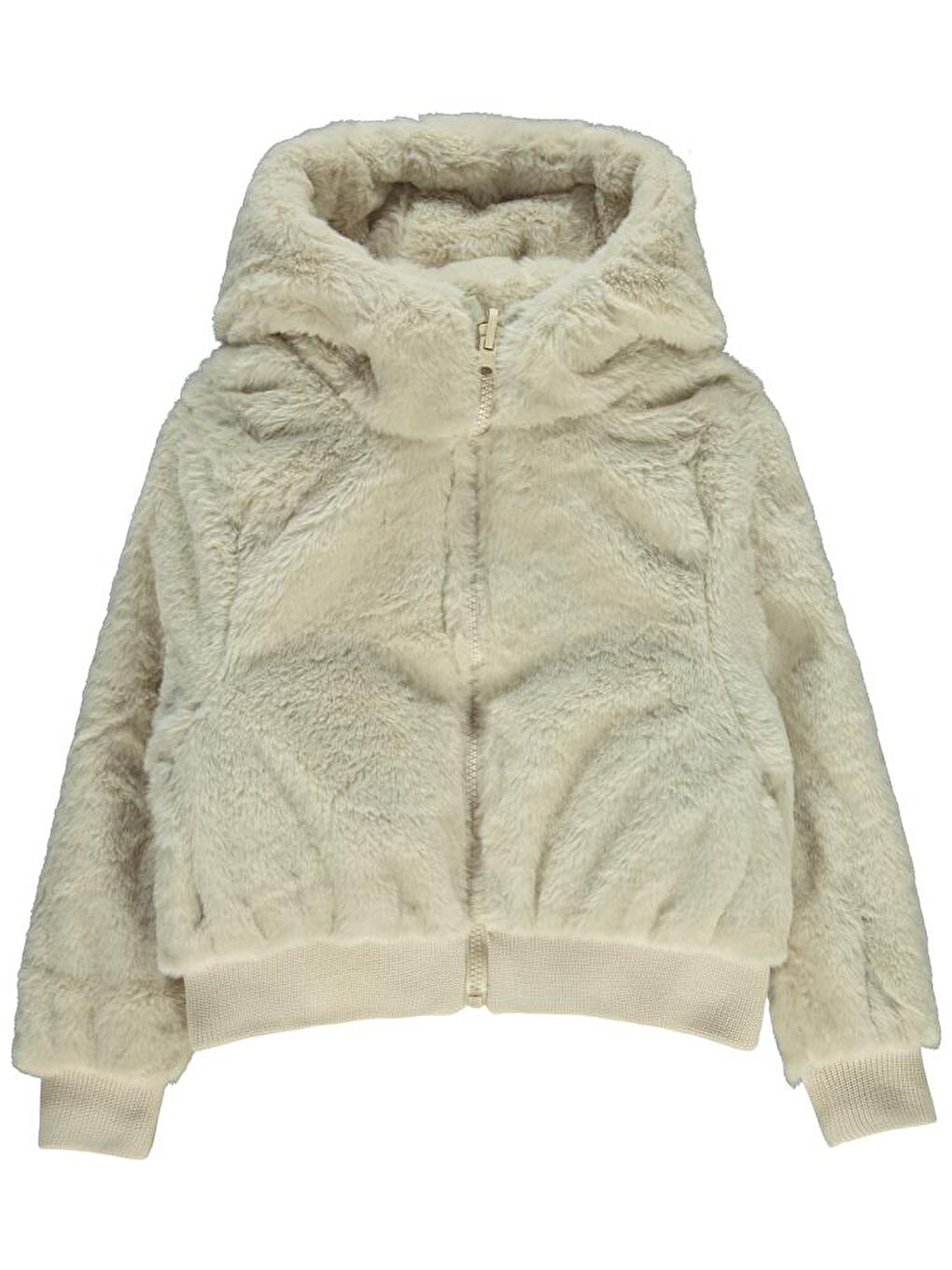 Girls Çift Taraflı Pelüş 2-5 Yaş Mont - Bej 5-6 Yaş-1