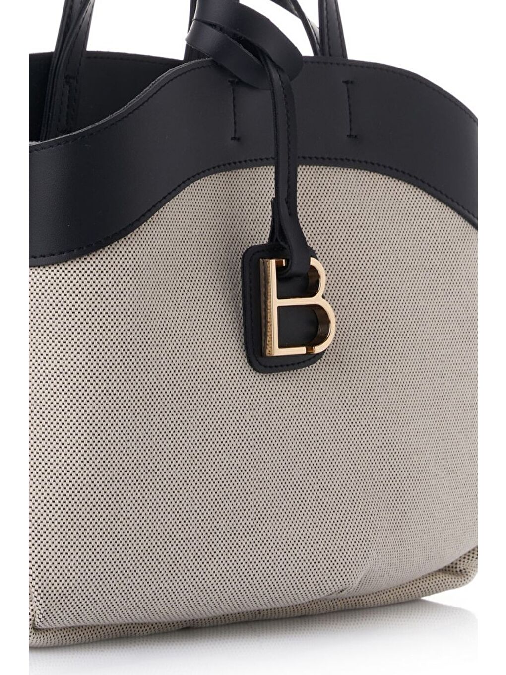 Siyah Isla Mini Kanvas Kadın Omuz Çantası-3