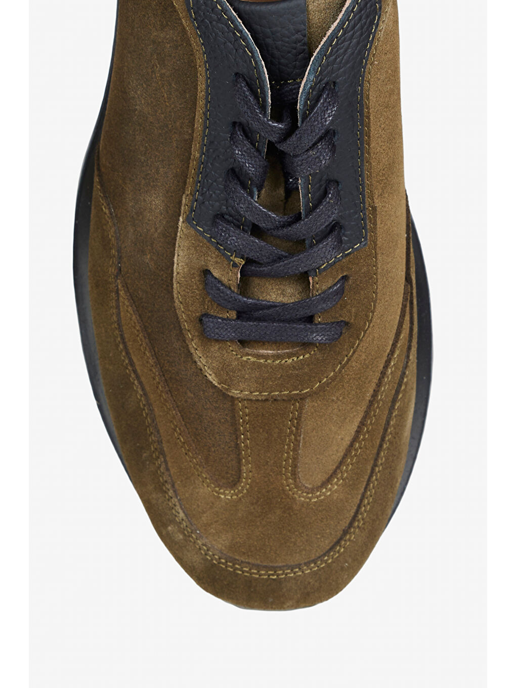 Erkek Haki %100 Deri Sneaker Spor Ayakkabı-2