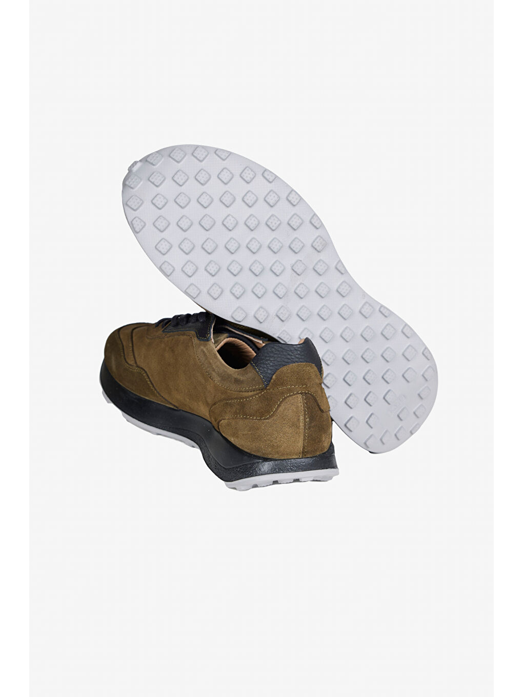 Erkek Haki %100 Deri Sneaker Spor Ayakkabı-3