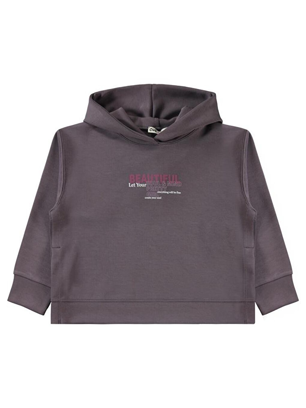 Gri Girls Beautiful Baskılı 10-13 Yaş Sweatshirt
