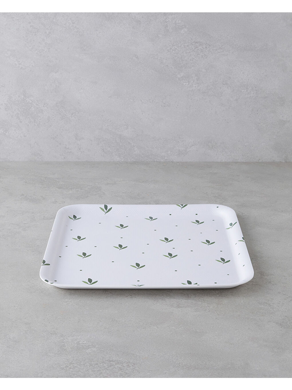 Feuille Melamin Kaydırmaz Tepsi 33x33 cm Yeşil